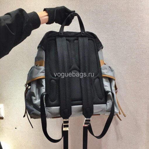 Replica Prada 2VZ074 Nylon Backpack Bag in Gray 4