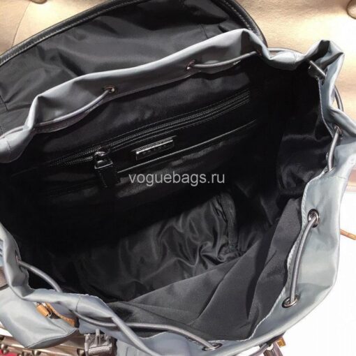 Replica Prada 2VZ074 Nylon Backpack Bag in Gray 7