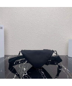 Replica Prada Nylon Prada Triangle shoulder bag 1BH190 Black