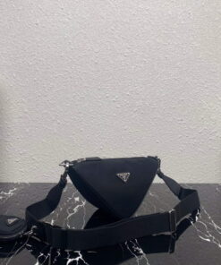 Replica Prada Nylon Prada Triangle shoulder bag 1BH190 Black 2
