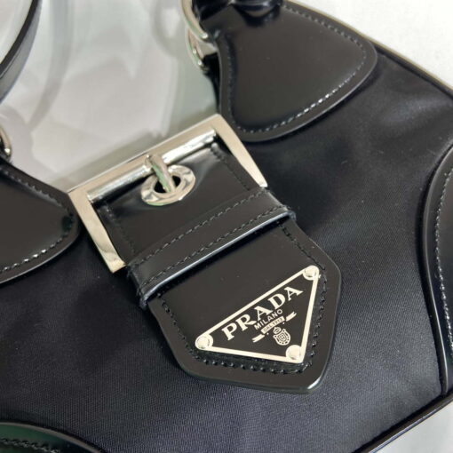 Replica Prada 1BA368 Prada Moon Re-Nylon and leather bag Black 7