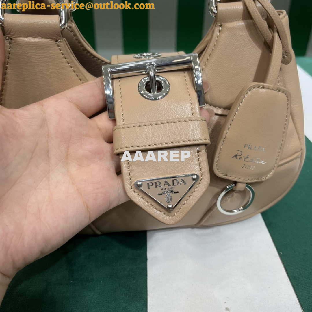 Replica Prada 1BA368 Moon padded nappa-leather bag Apricot 4 Replica Prada 1BA368 Moon padded nappa-leather bag Apricot 4