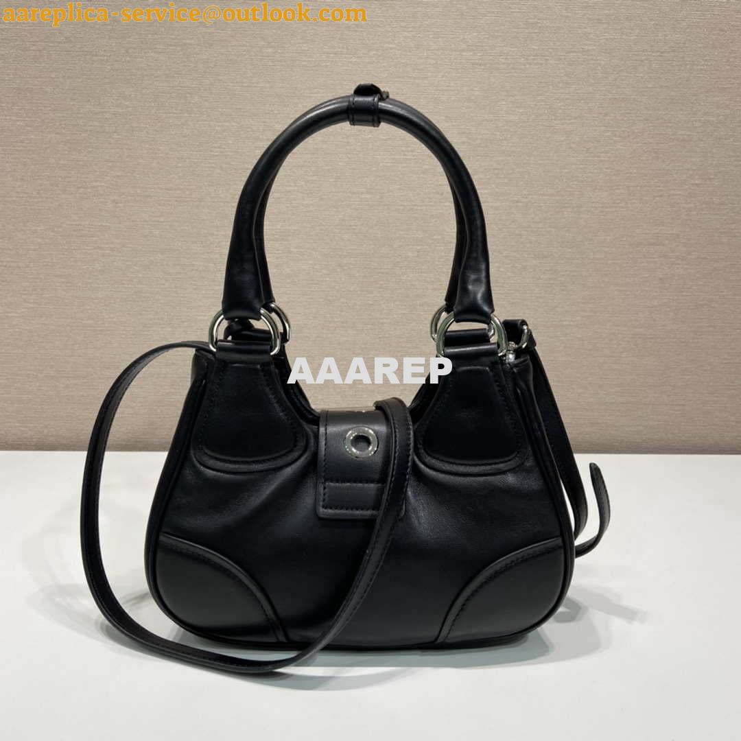 Replica Prada 1BA368 Moon padded nappa-leather bag Black 2 Replica Prada 1BA368 Moon padded nappa-leather bag Black 2