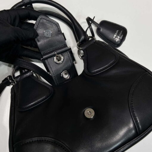 Replica Prada 1BA368 Moon padded nappa-leather bag Black 6