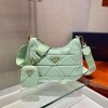 Replica Prada 1BC151 Prada Padded Calfskin Shoulder Bag in Green