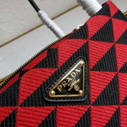 Replica Prada 1BA368 From The Runway Small embroidered fabric Prada Symbole bag Red 8
