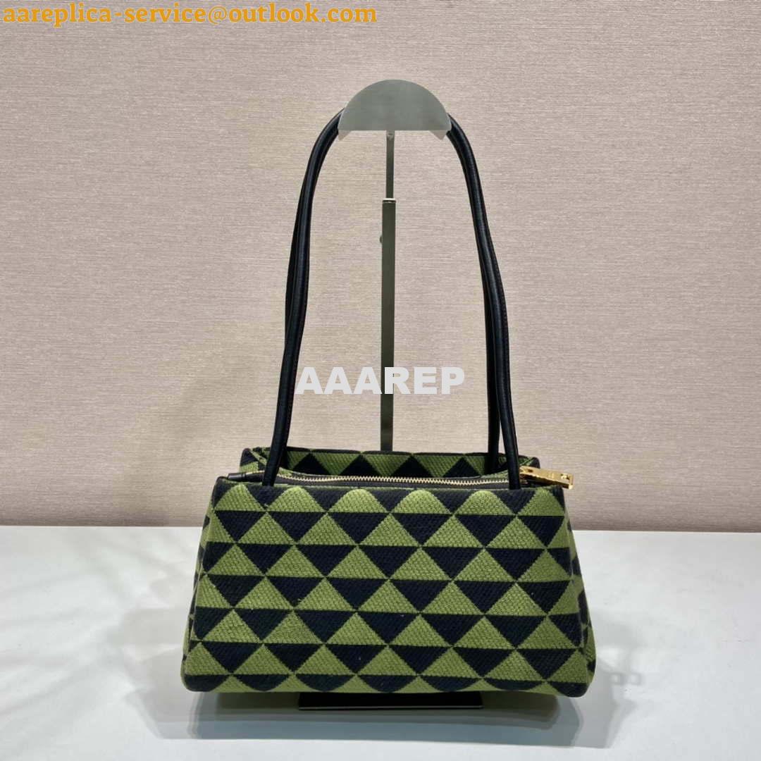 Replica Prada 1BA368 From The Runway Small embroidered fabric Prada Symbole bag Black Ivy Green 3 Replica Prada 1BA368 From The Runway Small embroidered fabric Prada Symbole bag Black Ivy Green 3