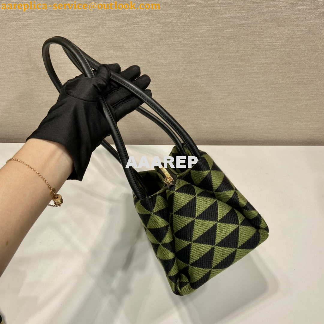 Replica Prada 1BA368 From The Runway Small embroidered fabric Prada Symbole bag Black Ivy Green 5 Replica Prada 1BA368 From The Runway Small embroidered fabric Prada Symbole bag Black Ivy Green 5