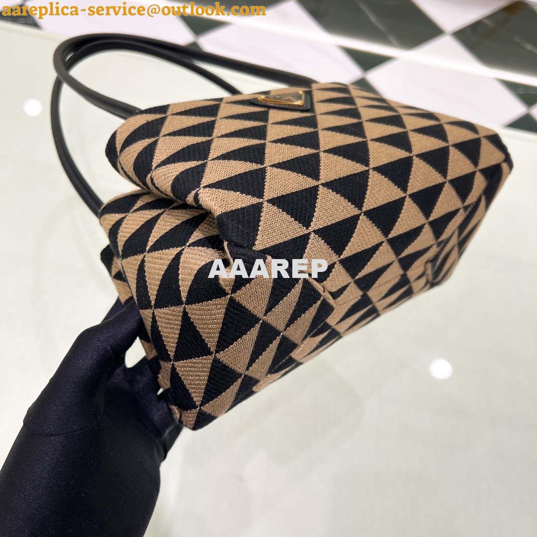 Replica Prada 1BA368 From The Runway Small embroidered fabric Prada Symbole bag Black and Beige 6 Replica Prada 1BA368 From The Runway Small embroidered fabric Prada Symbole bag Black and Beige 6