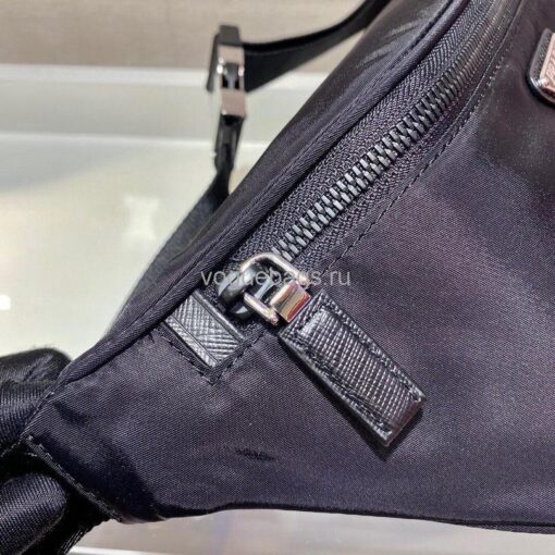 Replica Prada 2VL033 Nylon and Saffiano leather belt Bag in Black 6