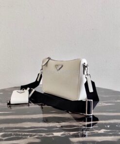 Replica Prada 2VH113 Saffiano leather shoulder Bag in White 2