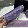 Replica Prada 1NE190 Crystal-studded satin pouch Purple