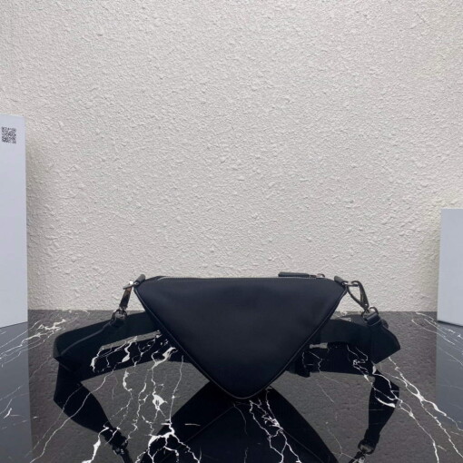 Replica Prada Nylon Prada Triangle shoulder bag 1BH190 Black
