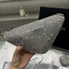 Replica Prada 1NE190 Crystal-studded satin pouch Gray