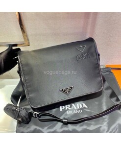Replica Prada 2VD039 Re Nylon And Saffiano Leather Shoulder Bag in Black