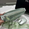 Replica Prada 1NE190 Crystal-studded satin pouch Gray 9