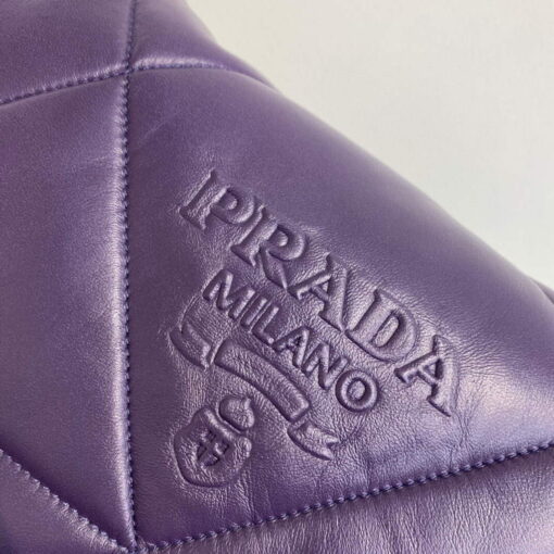 Replica Prada Padded nappa leather shoulder bag 1BD306 Purple 3