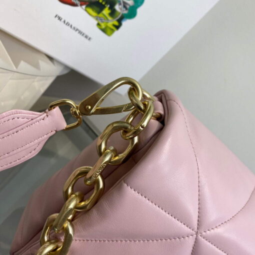 Replica Prada Padded nappa leather shoulder bag 1BD306 Pink 5