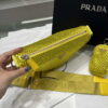 Replica Prada 1NE039 Crystal-studded satin pouch Green 10