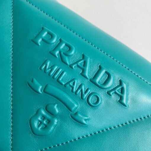Replica Prada Padded nappa leather shoulder bag 1BD306 Green 3
