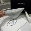 Replica Prada 1NE039 Crystal-studded satin pouch White