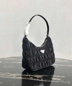 Replica Prada 1NE204 Prada Nylon and Saffiano Leather Mini Bag in Black