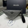Replica Prada 1NQ043 Triangle leather pouch Yellow 10