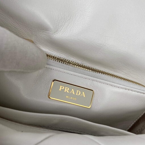 Replica Prada 1BD291 Prada System nappa leather patchwork bag White 8