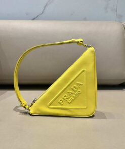 Replica Prada 1NQ043 Triangle leather pouch Yellow