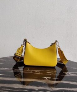 Replica Prada 1BH204 Prada Re-Edition 2005 Saffiano leather Bag in Yellow 2