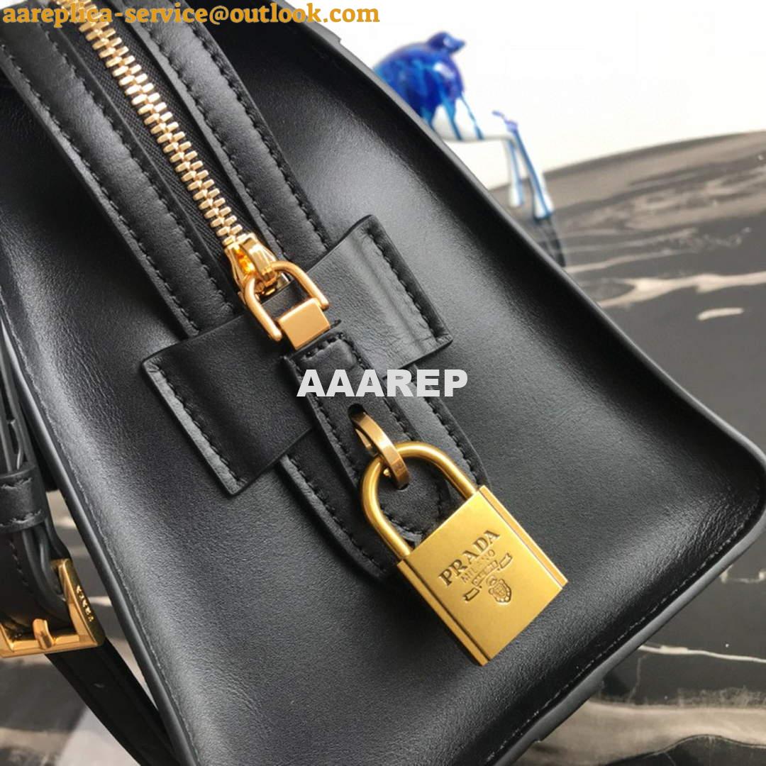 Replica Prada 1BA046 Medium Esplanade Leather Tote Bag Green and Black 5 Replica Prada 1BA046 Medium Esplanade Leather Tote Bag Green and Black 5