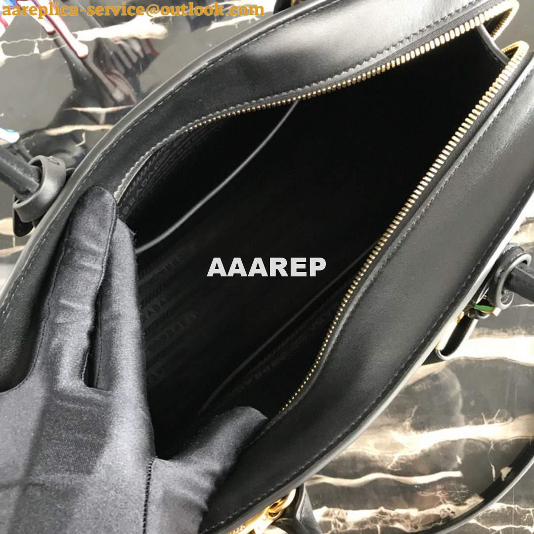 Replica Prada 1BA046 Medium Esplanade Leather Tote Bag Green and Black 8 Replica Prada 1BA046 Medium Esplanade Leather Tote Bag Green and Black 8