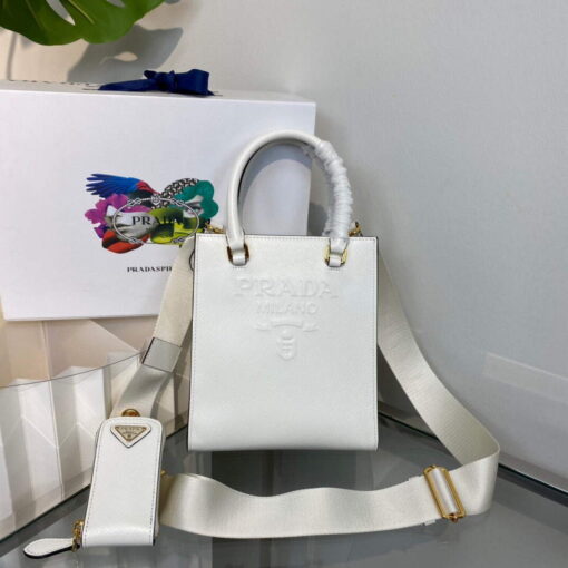 Replica Prada 1BA333 Small Saffiano leather handbag White 3