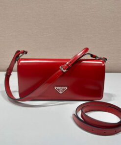 Replica Prada 1BD323 Brushed leather Prada Femme bag Red