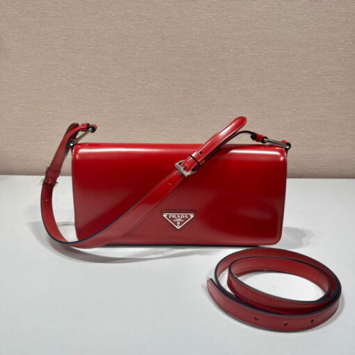 Replica Prada 1BD323 Brushed leather Prada Femme bag Red