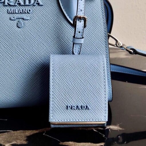 Replica Prada 1BA269 Saffiano Leather Prada Monochrome Bag Blue 4