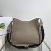 Replica Prada Leather hobo bag 1BC073 Clay Gray