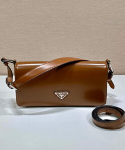 Replica Prada 1BD323 Brushed leather Prada Femme bag Brown