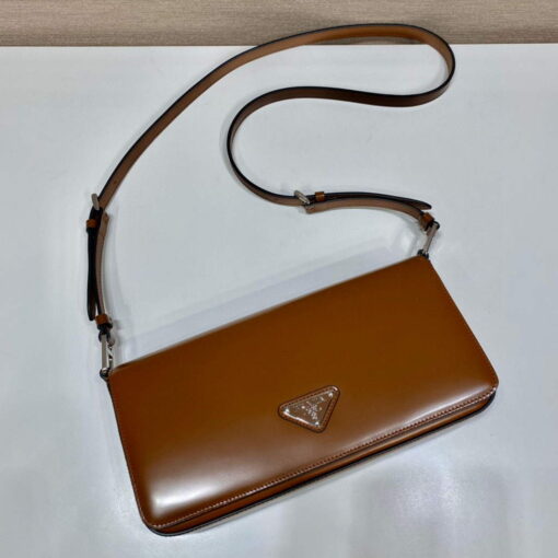 Replica Prada 1BD323 Brushed leather Prada Femme bag Brown 2