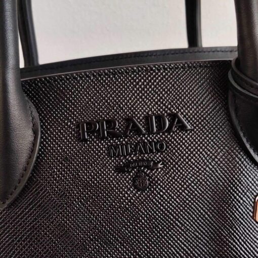 Replica Prada 1BA269 Saffiano Leather Prada Monochrome Bag Black 4