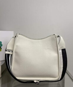 Replica Prada Leather hobo bag 1BC073 white