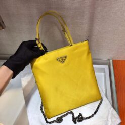 Replica Prada 1BA252 Nylon Handbag Yellow 2