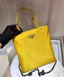 Replica Prada 1BA252 Nylon Handbag Yellow 2