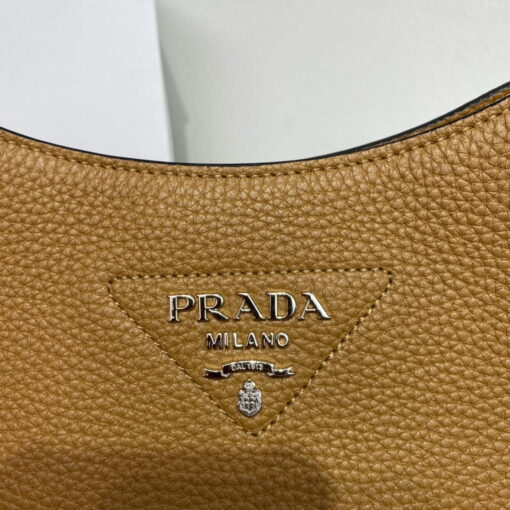 Replica Prada Leather hobo bag 1BC073 Tan 3