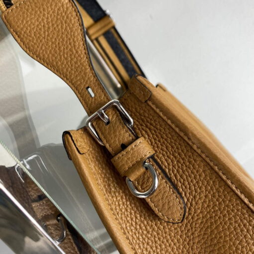 Replica Prada Leather hobo bag 1BC073 Tan 5