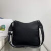 Replica Prada Leather hobo bag 1BC073 In Black