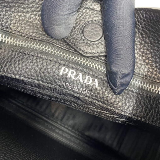 Replica Prada Leather hobo bag 1BC073 In Black 8