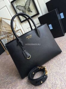 Replica Prada 1BA153 Large Saffiano Leather Handbag in Black