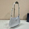 Replica Prada 1BC169 Prada Cleo satin bag with appliqués White