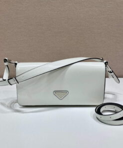 Replica Prada 1BD323 Brushed leather Prada Femme bag White
